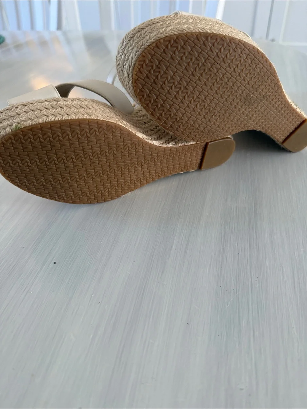 Michael Kors Cream Ankle-Strap Wedge Sandals size 8